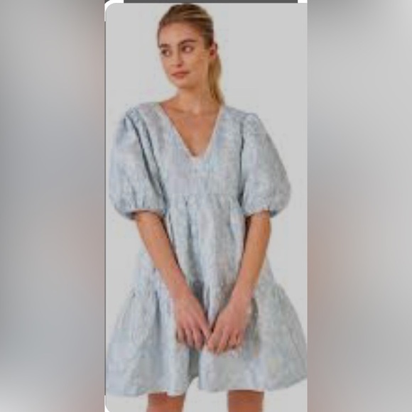 Endless Rose Dresses & Skirts - Endless Rose blue embossed midi dress S